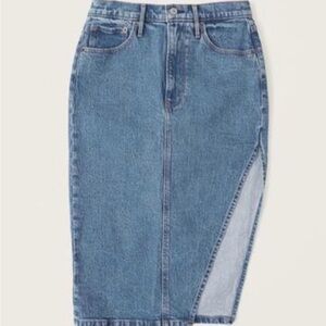 Abwrcrombie Blue midi Denim Skirt